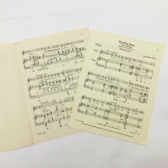 Vintage 1922 THE HOLY HOUR FAITH SHEET MUSIC INSPIRATIONAL 6 pages - Picture 3 of 5